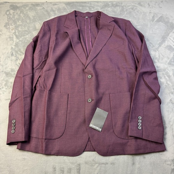 Bonobos Blazer Mens 46S Purple Slim Fit Italian Wool Marzotto Two Button Jacket